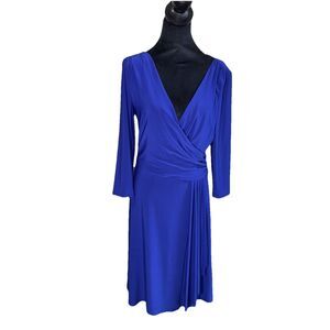 vici blue dress Veronica Beard Belmar Mixed-Media Midi Dress | Blue|White Stripe main image 1